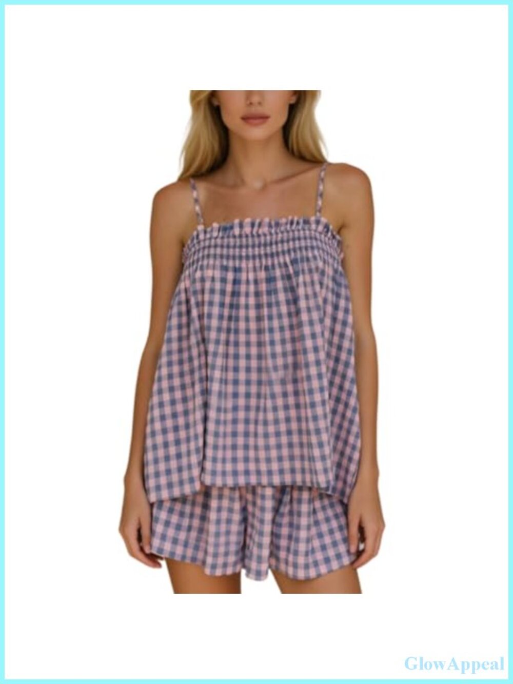 Women 2 Piece Sleeveless Tie Back Cami Top Wide Leg Shorts Lounge Set